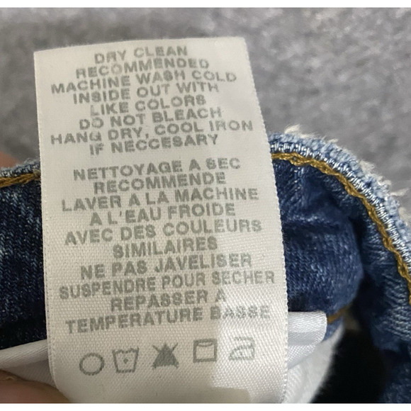 Joe's Crop Jeans Sz 32 Blue Distressed Raw Hem Billie Boyfriend Slim - SIZE NOTE - Picture 6 of 10